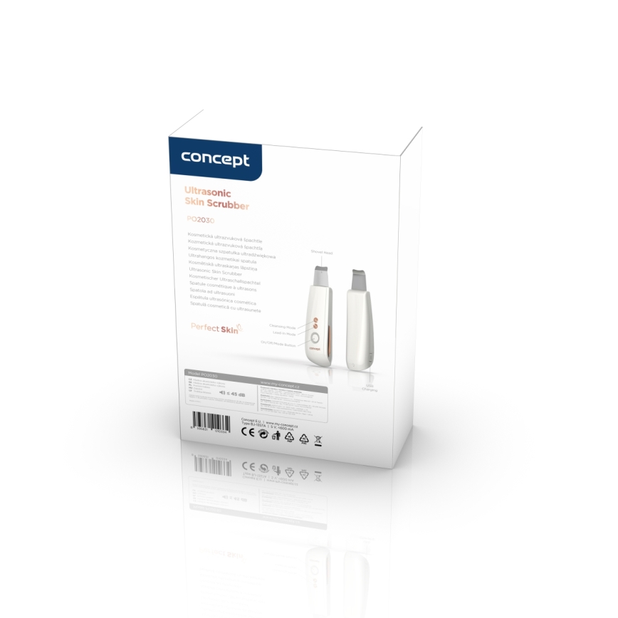 Concept PO2030 - Kosmeettinen ultraäänislastalla PERFECT SKIN 2,5W/5V USB 600 mAh valkoinen