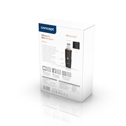 Concept PO2060 - Kosmeettinen ultraäänislastalla PERFECT SKIN 3,5W/5V USB 500 mAh IPX6 musta