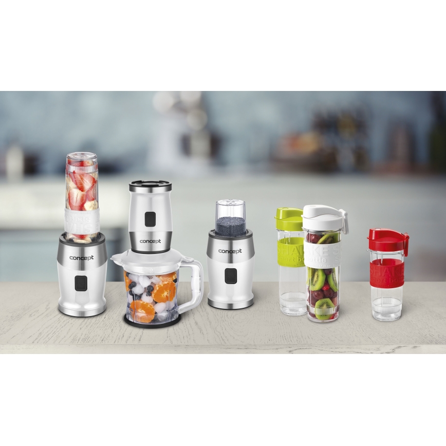 Concept SM3391 - Smoothie blenderi lisävarusteiden kanssa 700W/230V valkoinen