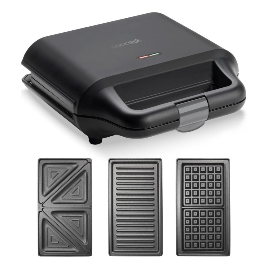 Concept SV3054 - Voileipägrilli 3in1 700W/230V musta