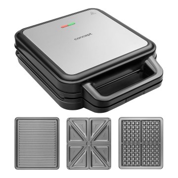Concept SV3080 - Voileipägrilli FAMILY 3in1 1200W/230V musta/ruostumaton