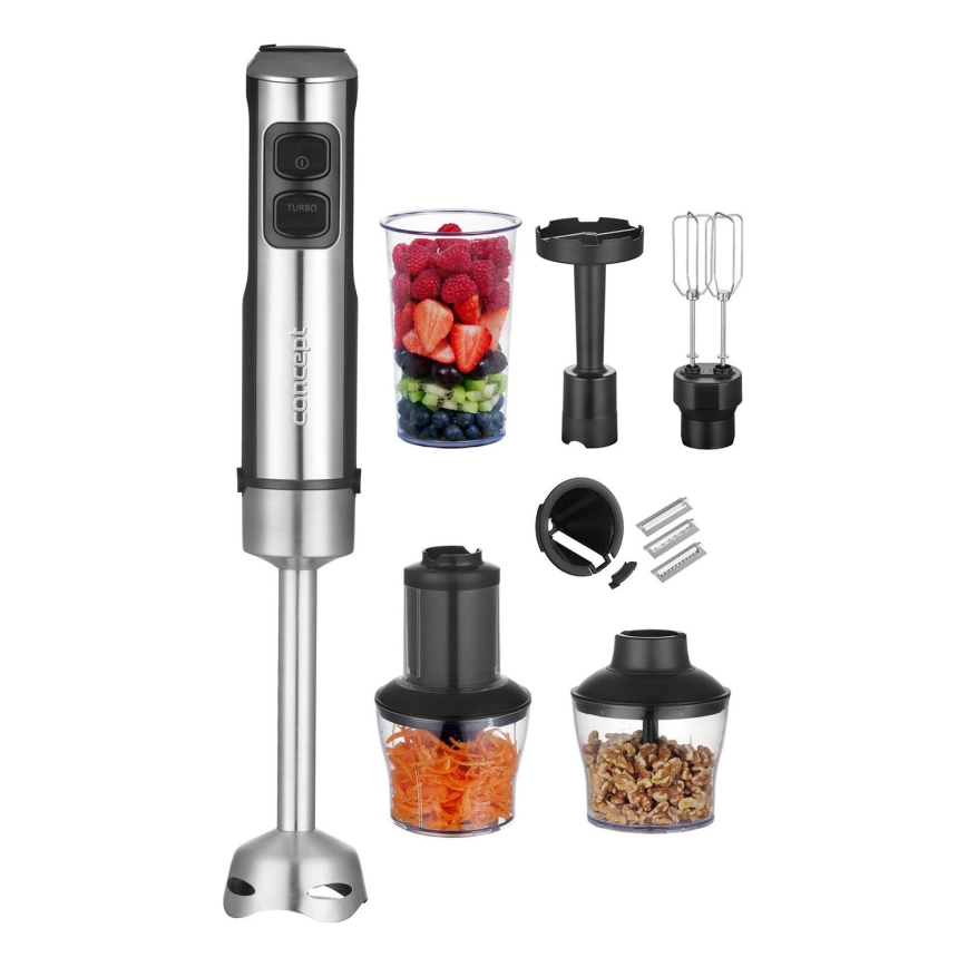 Concept TM5510 - Sauvasekoitin lisävarusteiden kanssa 1500W/230V musta/ruostumaton