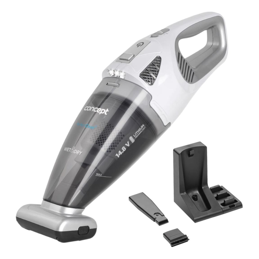 Concept VP4370 - Käsi-imuri WET & DRY PERFECT CLEAN 90W/14,8V 2200 mAh valkoinen