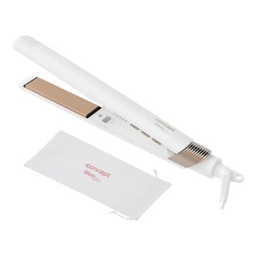Concept VZ2110 - Hiusten suoristusrauta GLAM STYLE 48W/230V valkoinen/ruusukulta
