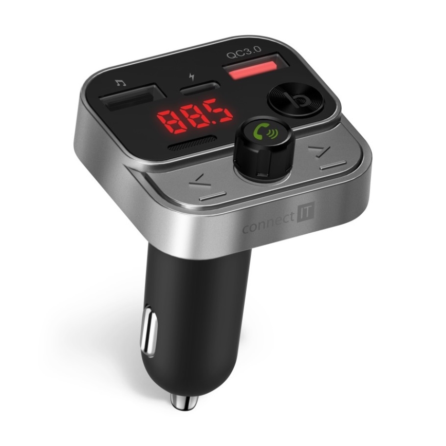 CONNECT IT CCC-8900-AN - FM autolähetin handsfree-toiminnolla musta/hopea