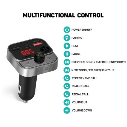 CONNECT IT CCC-8900-AN - FM autolähetin handsfree-toiminnolla musta/hopea