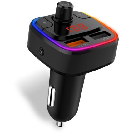 CONNECT IT CCC-9090-BK - LED RGB FM autolähetin handsfree-toiminnolla musta