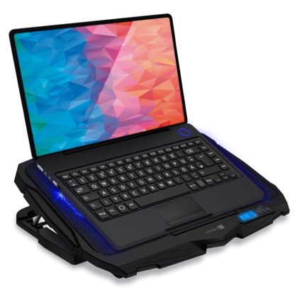 CONNECT IT CCP-2200-BK - Jäähdytystyyny kannettavalle tietokoneelle 4x tuuletin 2xUSB musta//sininen