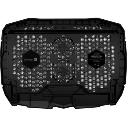 CONNECT IT CCP-2200-BK - Jäähdytystyyny kannettavalle tietokoneelle 4x tuuletin 2xUSB musta//sininen