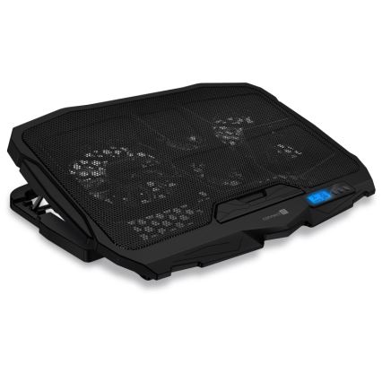 CONNECT IT CCP-2200-BK - Jäähdytystyyny kannettavalle tietokoneelle 4x tuuletin 2xUSB musta//sininen
