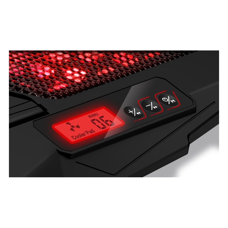 CONNECT IT CCP-2200-RD - Jäähdytystyyny kannettavalle tietokoneelle 4x tuuletin 2xUSB musta/punainen