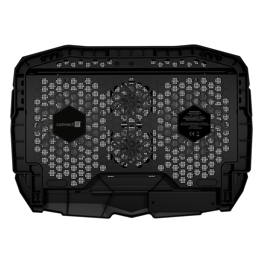 CONNECT IT CCP-2200-RD - Jäähdytystyyny kannettavalle tietokoneelle 4x tuuletin 2xUSB musta/punainen