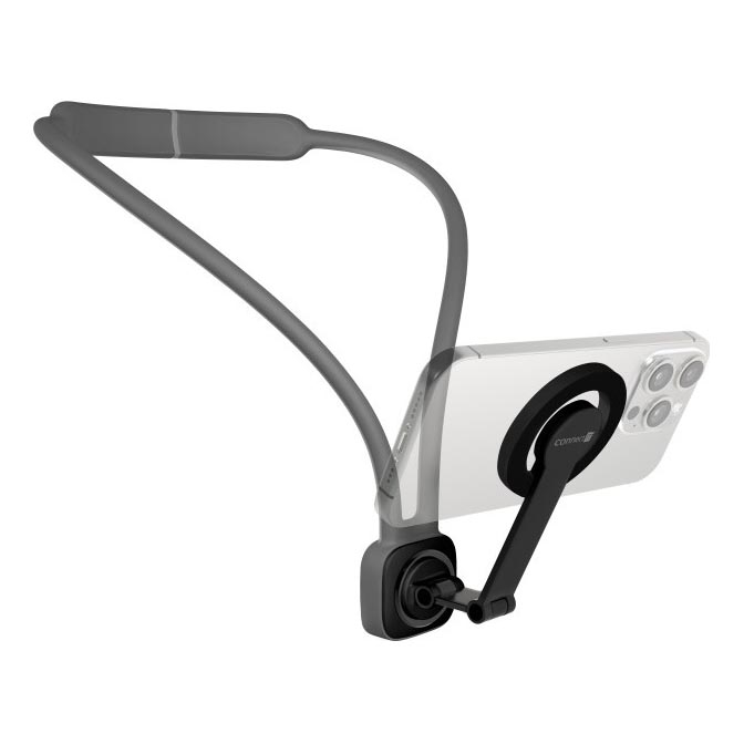 CONNECT IT CFF-6020-GY - Joustava MagSafe-magneettinen puhelinteline kaulaan