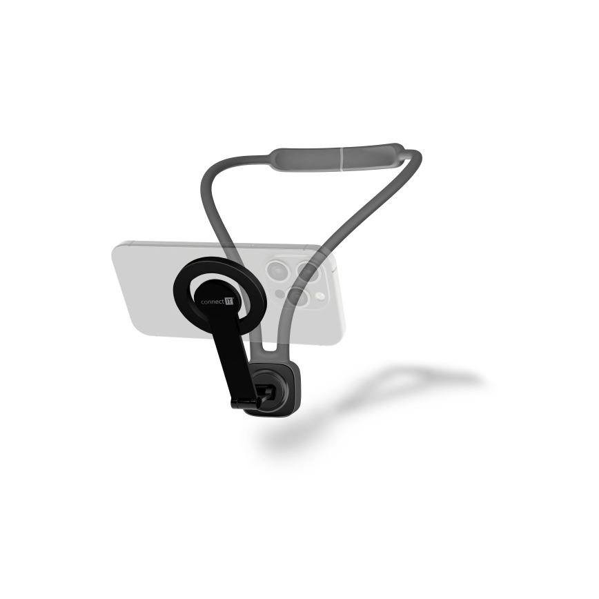 CONNECT IT CFF-6020-GY - Joustava MagSafe-magneettinen puhelinteline kaulaan