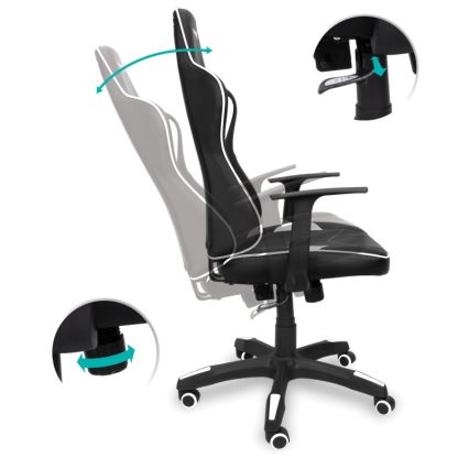CONNECT IT CGC-0700-WH - Pelituoli LeMans Pro musta/valkoinen