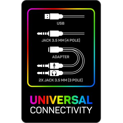 CONNECT IT CHP-3595-WH - LED RGB Langalliset pelikuulokkeet mikrofonilla valkoinen/musta