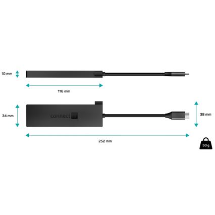 CONNECT IT CHU-8010-AN - USB-C hub 5in1