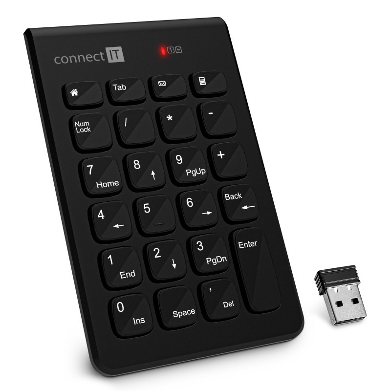 CONNECT IT CKB-0062-BK - Langaton numeronäppäimistö 1xAAA musta