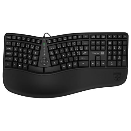 CONNECT IT CKB-2800-CS - Ergonominen langaton näppäimistö CZ/SK-lokalisaatiolla musta