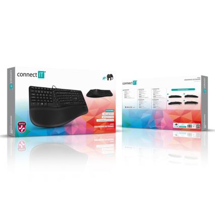 CONNECT IT CKB-2800-CS - Ergonominen langaton näppäimistö CZ/SK-lokalisaatiolla musta