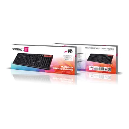 CONNECT IT CKB-3000-CS - Langaton multimedianäppäimistö CZ/SK-lokalisaatiolla 2xAAA musta