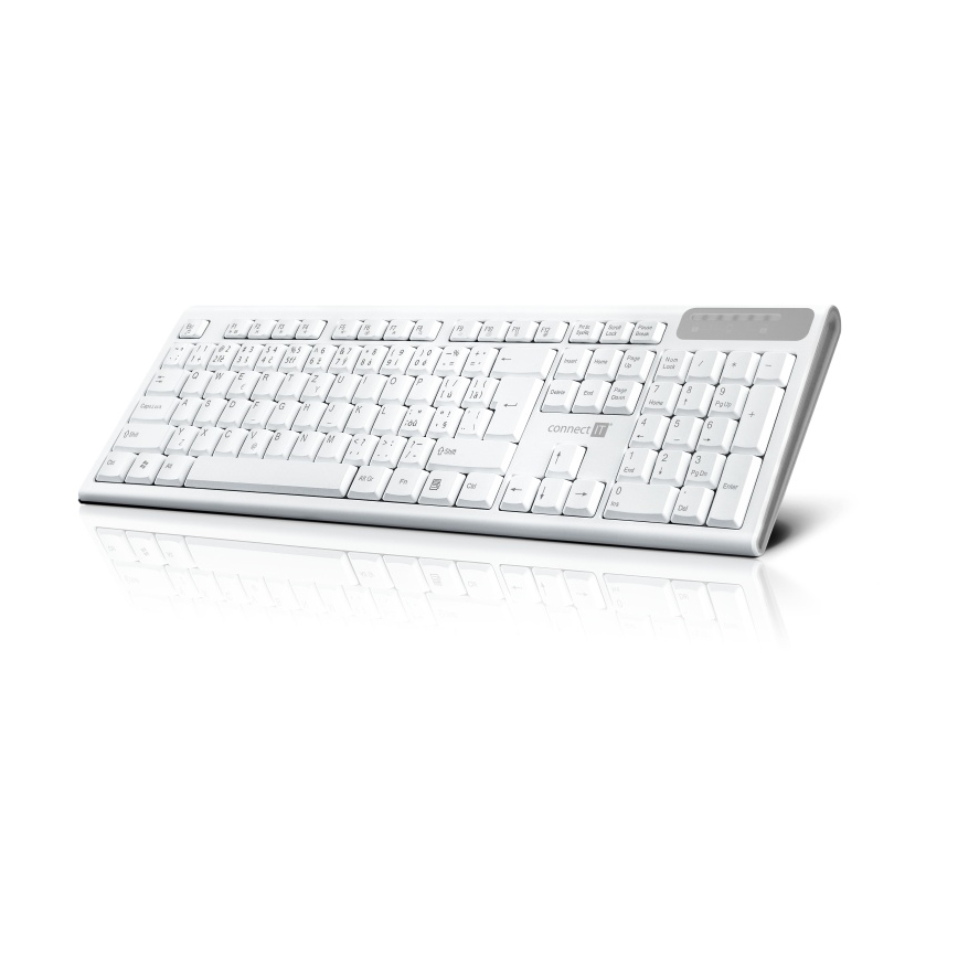 CONNECT IT CKB-3010-CS - Langaton multimedianäppäimistö CZ/SK-lokalisaatiolla 2xAAA valkoinen