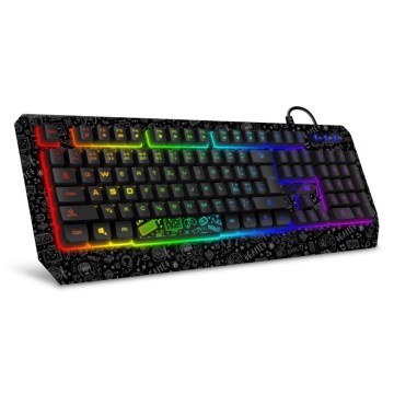 CONNECT IT CKB-3530-DD - LED RGB Langallinen pelinäppäimistö CZ/SK-lokalisaatiolla musta