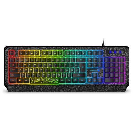 CONNECT IT CKB-3530-DD - LED RGB Langallinen pelinäppäimistö CZ/SK-lokalisaatiolla musta
