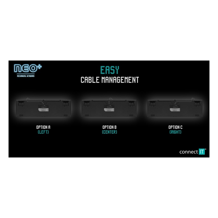 CONNECT IT CKB-3591-CS - LED RGB Langallinen pelinäppäimistö CZ/SK-lokalisaatiolla musta + punainen runko