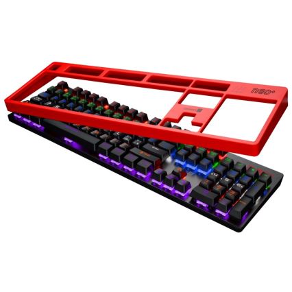 CONNECT IT CKB-3591-CS - LED RGB Langallinen pelinäppäimistö CZ/SK-lokalisaatiolla musta + punainen runko