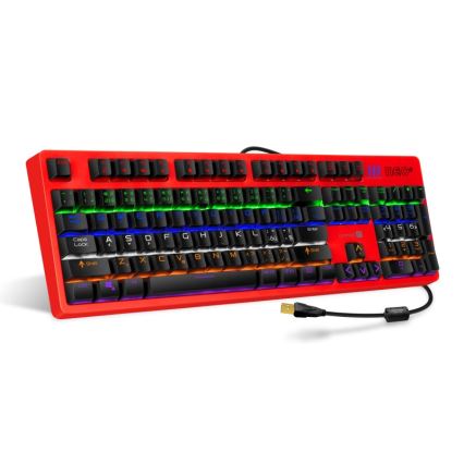 CONNECT IT CKB-3591-CS - LED RGB Langallinen pelinäppäimistö CZ/SK-lokalisaatiolla musta + punainen runko