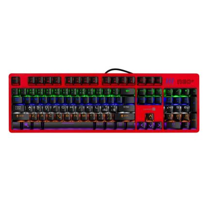 CONNECT IT CKB-3591-CS - LED RGB Langallinen pelinäppäimistö CZ/SK-lokalisaatiolla musta + punainen runko