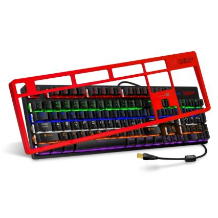 CONNECT IT CKB-3591-CS - LED RGB Langallinen pelinäppäimistö CZ/SK-lokalisaatiolla musta + punainen runko