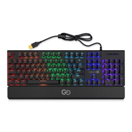 CONNECT IT CKB-7050-CS - LED RGB Langallinen pelinäppäimistö CZ/SK-lokalisaatiolla musta
