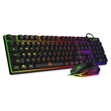 CONNECT IT CKM-3200-CS - LED RGB Langallinen pelinäppäimistö ja pelaaminen hiiri 1200/1800/2400/3600 DPI CZ/SK-lokalisaatiolla musta