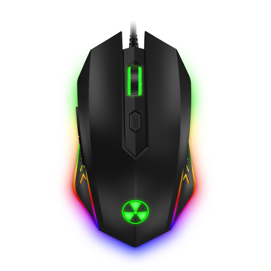 CONNECT IT CKM-3200-CS - LED RGB Langallinen pelinäppäimistö ja pelaaminen hiiri 1200/1800/2400/3600 DPI CZ/SK-lokalisaatiolla musta