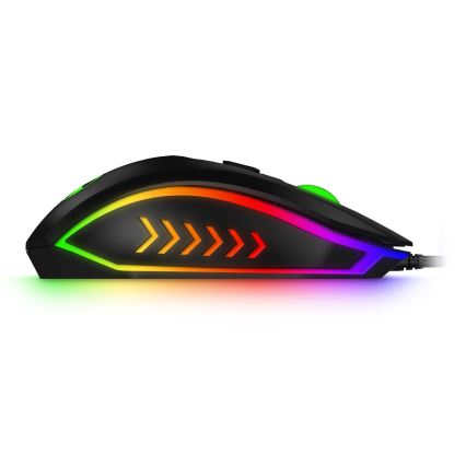 CONNECT IT CKM-3200-CS - LED RGB Langallinen pelinäppäimistö ja pelaaminen hiiri 1200/1800/2400/3600 DPI CZ/SK-lokalisaatiolla musta