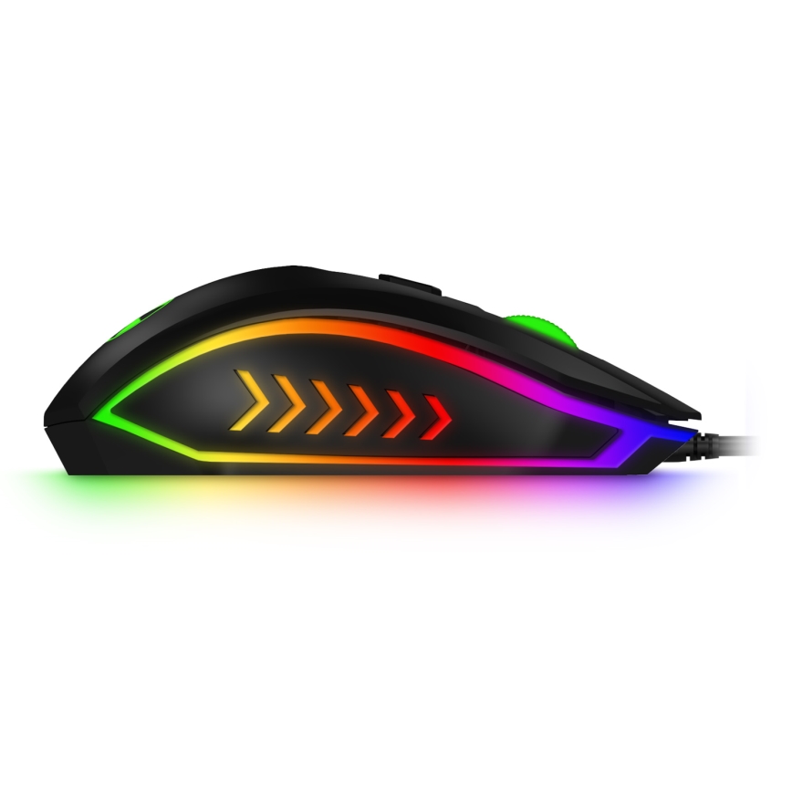CONNECT IT CKM-3200-CS - LED RGB Langallinen pelinäppäimistö ja pelaaminen hiiri 1200/1800/2400/3600 DPI CZ/SK-lokalisaatiolla musta