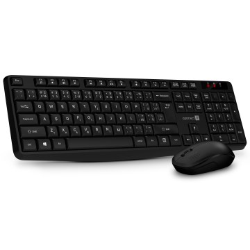 CONNECT IT CKM-4500-CS - Langaton näppäimistö ja hiiri 1000 DPI CZ/SK-lokalisaatiolla 1xAAA + 1xAA musta