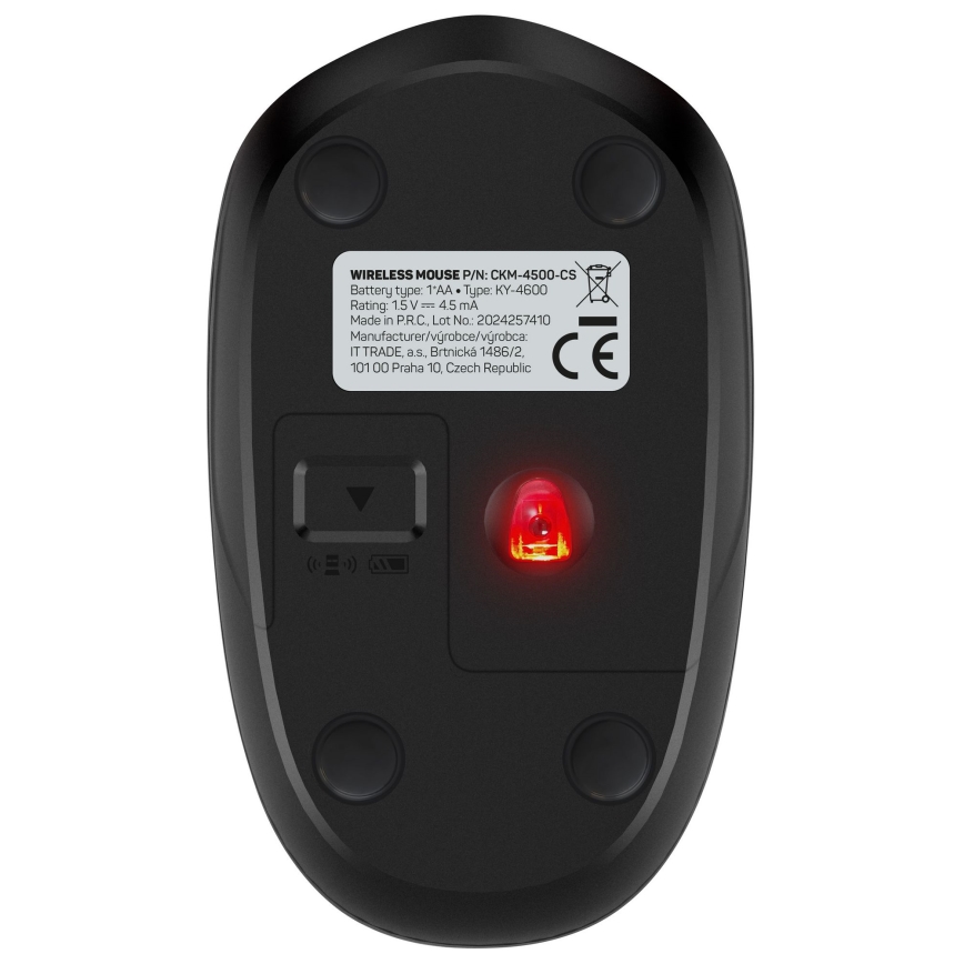 CONNECT IT CKM-4500-CS - Langaton näppäimistö ja hiiri 1000 DPI CZ/SK-lokalisaatiolla 1xAAA + 1xAA musta