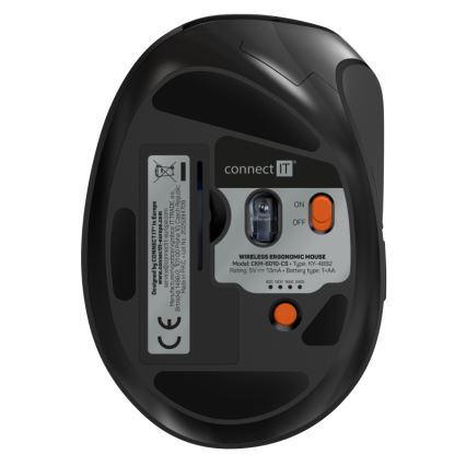 CONNECT IT CKM-6010-CS - Ergonominen langaton näppäimistö ja hiiri 800/1200/1600/2400 DPI CZ/SK-lokalisaatiolla 1xAA + 2xAAA musta