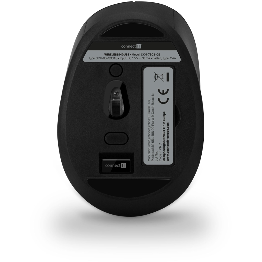 CONNECT IT CKM-7803-CS - Langaton näppäimistö ja hiiri 1200 DPI CZ/SK-lokalisaatiolla 1xAAA + 1xAA musta