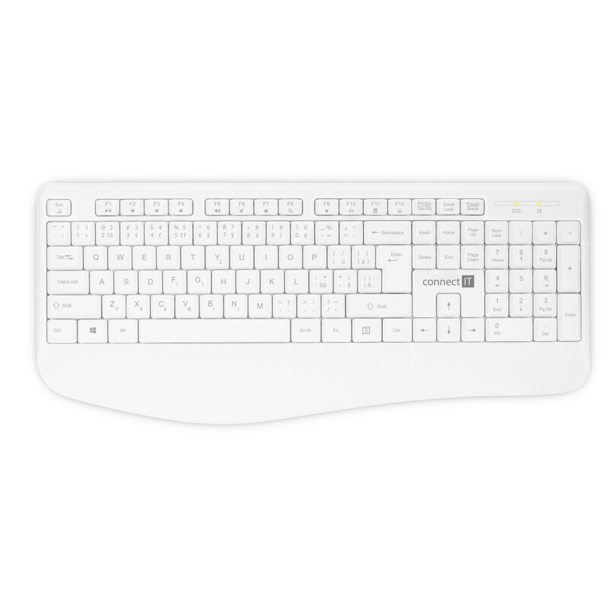 CONNECT IT CKM-7804-CS - Langaton näppäimistö ja hiiri 1200 DPI CZ/SK-lokalisaatiolla 1xAAA + 1xAA valkoinen