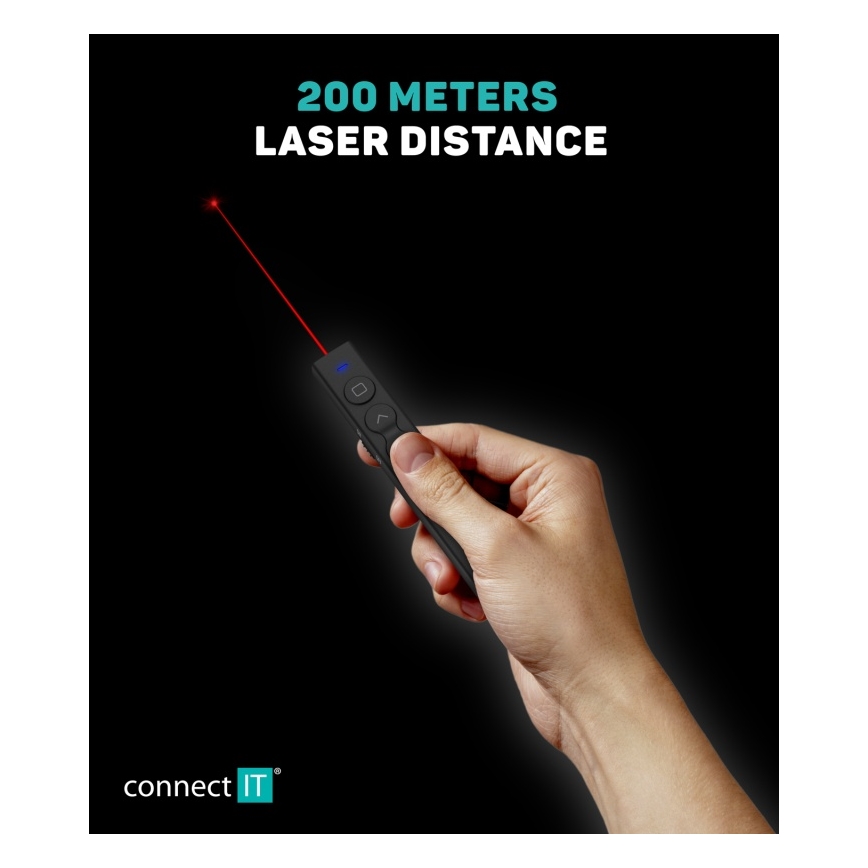 CONNECT IT CLP-2050-BK - Langaton esittelylaite laserosoittimella 1xAAA