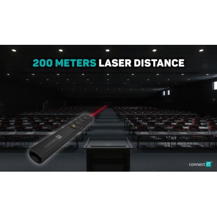 CONNECT IT CLP-2050-BK - Langaton esittelylaite laserosoittimella 1xAAA