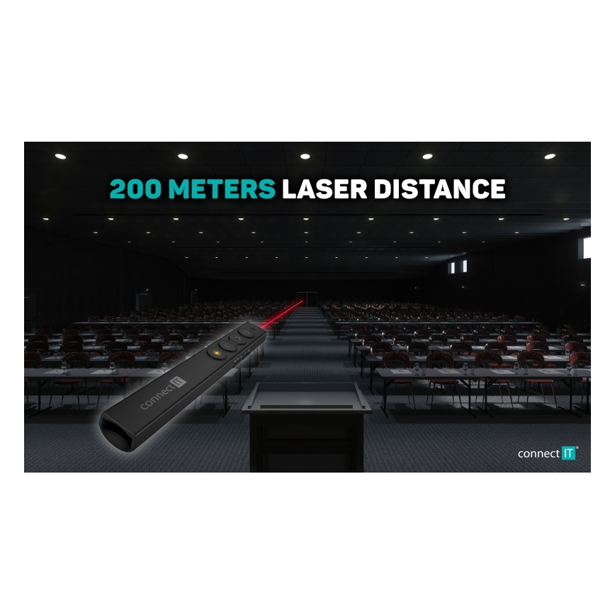 CONNECT IT CLP-2050-BK - Langaton esittelylaite laserosoittimella 1xAAA