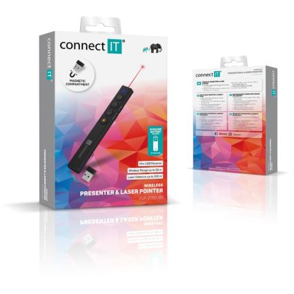 CONNECT IT CLP-2050-BK - Langaton esittelylaite laserosoittimella 1xAAA