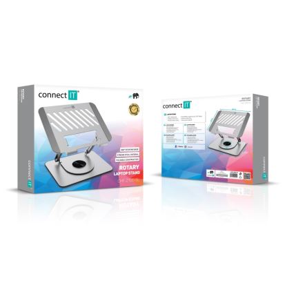 CONNECT IT CMF-2100-SL - Pyörivä kannettavan tietokoneen teline hopea