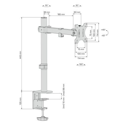 CONNECT IT CMF-3103-BK - Yleiskäyttöinen näytön pidike 13-32” musta