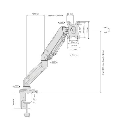 CONNECT IT CMF-3107-BK - Yleiskäyttöinen näytön pidike 13-32” musta